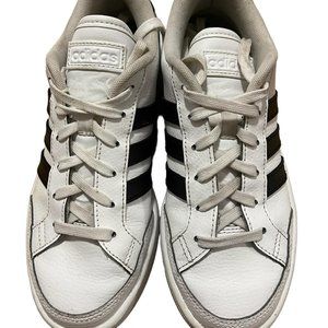 Womens Breaknet FX8724 White Leather Striped Lace-Up Tennis Shoes Size 6